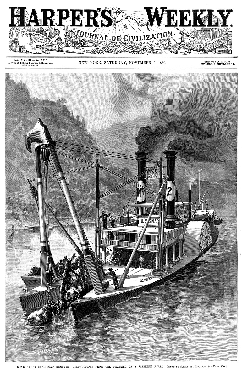 Harper's Weekly Cover SNAGBOAT 2 Nov 1889 33 percent for NORI