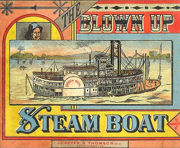 puzzle with steamboat illustration