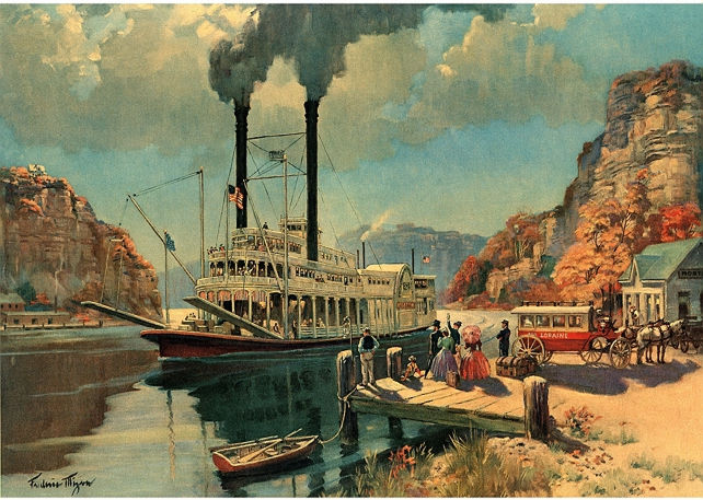 Frederic Mizen steamboat illustration