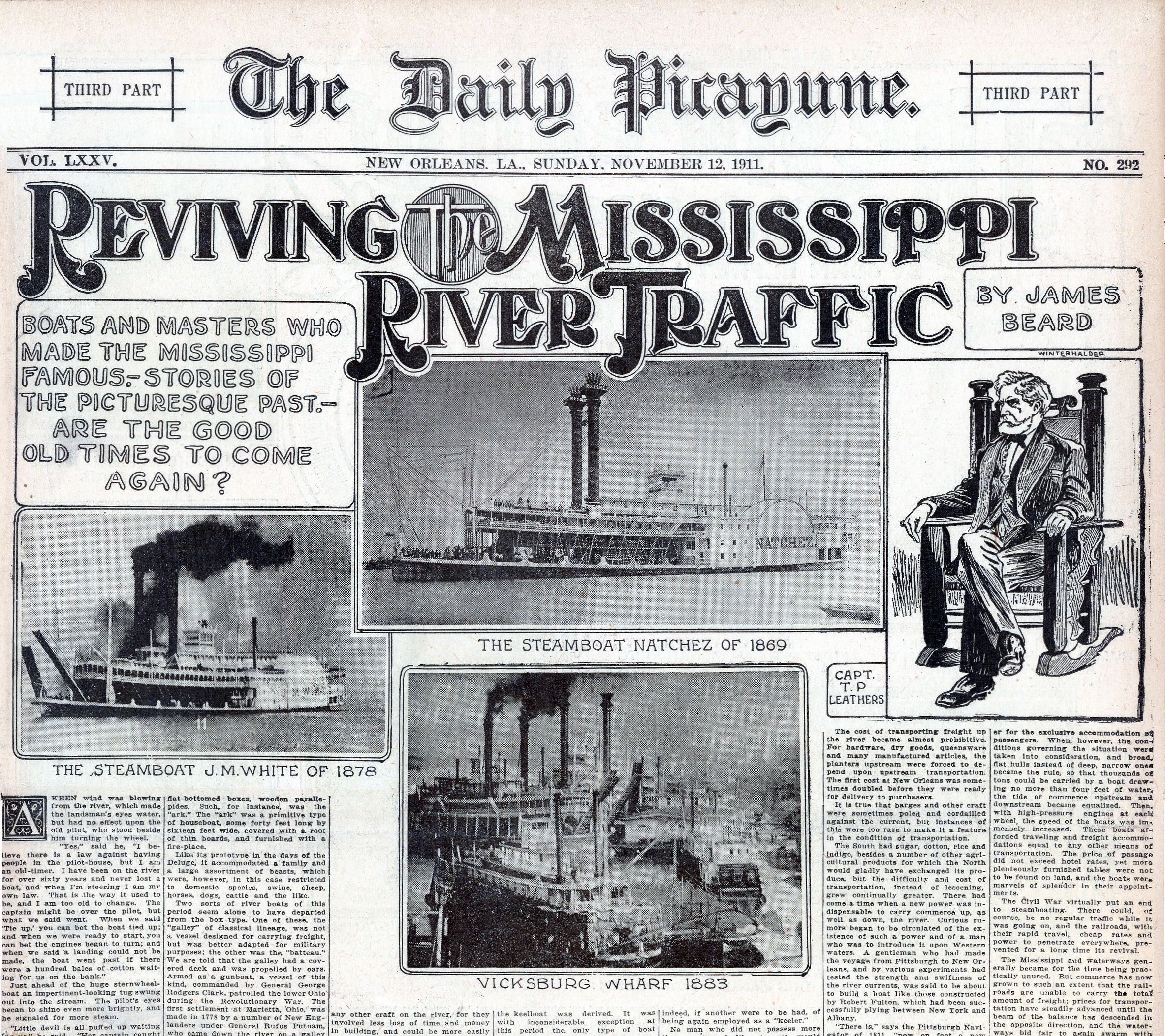 newspaper with steamboat photos