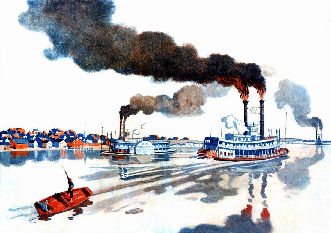 Peter Hurd Tom Sawyer fly leaves St Petersburg & Steamboats 40 percent for NORI exp